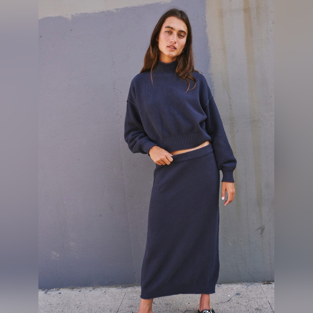 NWT Navy Hailee Sweater Skirt Set